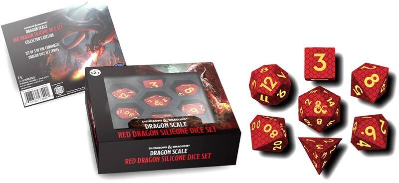 D&D Dragon Scale Silicone Dice Set: Red