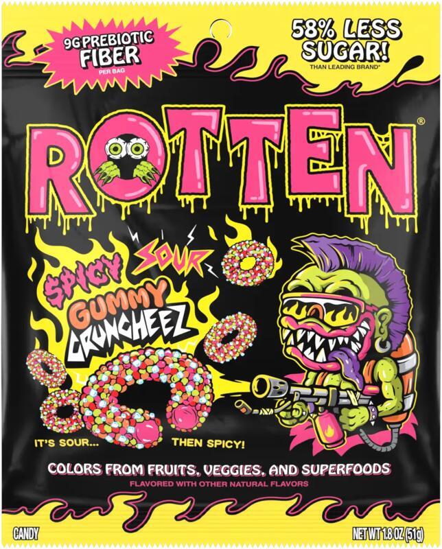 Spicy Sour Cruncheez Gummy Candy: Gf. Prebiotics. Low Sugar